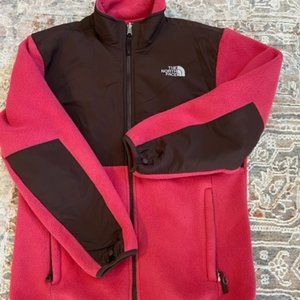 Pink/brown The North Face denali full zip fleece jacket girls size XL
